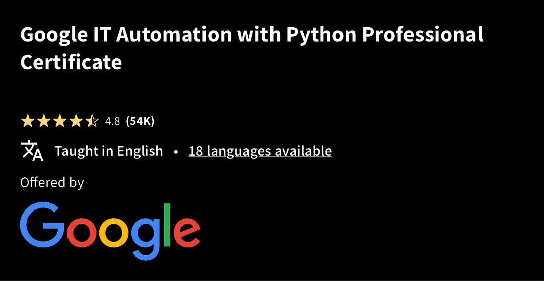 GOOGLE IT AUTOMATION WITH PYTHON